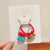 Grampo de Cabelo Vermelho para Festival de Primavera Infantil, Presilha de Tecido Vermelho com Bolinhas, Fofa para Menina, com Laço, Grampo com Atmosfera de Ano Novo