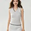 Chaleco de Encaje con Patrón de Ola Kang Sai Ni Cuello en V 100% Cachemir Prenda Interior 26 Otoño Invierno Nuevo Top Adelgazante Favorecedor para Mujer