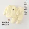 Conjunto Split de Algodão Fino para Bebê Primavera e Outono 40g Roupa Térmica Acolchoada Roupa Externa para Bebê Roupas de Bebê Anyang