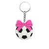 Série de Futebol Feminino Mais Vendida da Amazon Pingente Pequeno de Borracha Macia em PVC Chaveiro Desenho Animado Decoração de Chaveiro para Carro/Bolsa