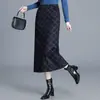 Falda a cuadros de moda y rejuvenecedora para mujer, nuevo modelo otoño/invierno 2026, de cintura alta, adelgazante, corte recto, fluida, elegante, de longitud media