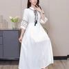 Vestido estilo étnico verão novo yunnan qinghai xinjiang sanya tailândia praia deserto foto vestido