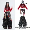Figurino de jazz para meninas, roupa legal e estilosa para performance de rua, top moderno de jazz infantil, conjunto de performance de street dance
