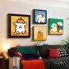 Pintura Decorativa para Sala de Estar con Temática de Dopamina, Pared de Fondo para Sofá, Pintura Colgante para Habitación Infantil, Mural Artístico Combinado para Cabecera de Cama