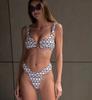 2023 Bikini de Comercio Exterior Sexy Amazon AliExpress para Mujer Dividido Traje de Baño Europeo y Americano Cuadrado Prismático Cintura Alta
