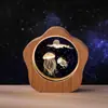 Luz de Noche de Cristal de Estrella Cielo Estrellado de Luna Delfín Medusa Decoración de Escritorio de Dormitorio Regalo de Cumpleaños Creativo para Mamá
