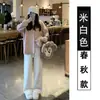 Calças de Lã de Cordeiro Wide-Leg para Mulheres, Forradas com Fleece e Espessadas para o Inverno, Novo Estilo 2025, Calças de Algodão para Uso Externo, Calças de Veludo Cotelê Casuais Quentes