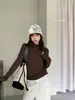 ¡Un básico de armario! ¡Top adelgazante! Top interior de manga larga estilo coreano para mujer, de principios de otoño, pulcro, adelgazante, suave y acogedor, con cuello medio alto