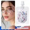 Gel Brillante Transfronterizo en Bolsa para Festivales de Carnaval, Maquillaje de Brillo Facial, Escamas de Brillo Corporal, Parches de Maquillaje
