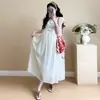 En stock 2025 nuevo vestido largo de verano para mujeres embarazadas bordado hebilla abierta vestido de lactancia
