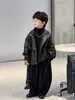 Chaqueta para niño 2026 nuevo estilo primavera y otoño chaqueta de cuero para niño marca coreana de moda top para niño directo del fabricante