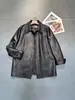Para Exportación 2025 Estilo Europeo y Americano Transfronterizo Nueva Ropa de Mujer Estilo Oscuro Chaqueta de Cuero Moda Cuello de Camisa Corto Cortavientos