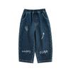 Jeans Gruesos para Niños Wulibu 2026 con Estampado de Grafiti, Pantalones de Invierno Gruesos con Forro Polar