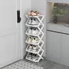 Estante Plegable Estrecho para Zapatos, Estante de Almacenamiento Estrecho, Zapatero Simple sin Instalación para Entrada de Casa, Habitación de Alquiler de Múltiples Pisos, Dormitorio
