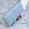 Nuevo Billetera Larga con Doble Cremallera 2025 Moda Europea y Americana para Mujer Bolso de Mano Bordado Billetera Multifuncional Bolso para Teléfono Móvil