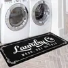 Tapete de Chão para Lavanderia Transfronteiriço com Letras Americanas, Decoração de Casa, Tapete Antiderrapante para Sala de Estar, Tapete Absorvente de Óleo e Resistente à Sujeira para Cozinha