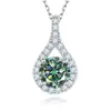 Collar Transfronterizo de Plata de Ley S925 con Diamante Moissanita Colgante Gota de Agua 3 Quilates Elegante Versátil Cadena para Clavícula Joyería para Mujer