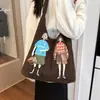 Bolsa de Peluche de Gran Capacidad 2025 Otoño e Invierno Nuevo Bolso de Hombro Retro Moda Casual Tendencia Bolso Tote para Viajar Transfronterizo