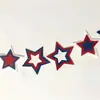Bandeira de Festa Estrela Vermelha, Branca e Azul Exclusiva Transfronteiriça Bandeira de Festa Decoração de Sala de Estar Guirlanda de Feriado