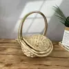Cesta de mano tejida de bambú con sombrero Hanfu, cesta de flores retro, cesta de recuerdo para arreglos florales, cesta de regalo decorativa de estilo nacional chino.
