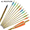 Flechas de carbono com haste camuflada para arcos compostos e recurvos, pontas intercambiáveis, equipamento de tiro com arco, 16-22 polegadas, best-seller transfronteiriço