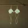 Pendientes Largos Estilo Coreano Sencillos y Versátiles de Pétalos de Flor Eterna para Mujer, Elegantes Pendientes de Flor con Borlas, Pendientes para Mujer al por Mayor