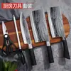 Juego de Cuchillos de Cocina con Patrón de Damasco Imitación, Acero de Alto Carbono para Uso Doméstico, Cuchillo de Chef Doble Propósito para Cortar y Picar