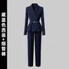 Traje de Negocios para Mujer, Elegante para Primavera y Otoño, Ceñidor de Cintura, Ropa de Trabajo para Recepción de Hotel, Traje, Tienda de Oro, Ropa de Trabajo para Joyería