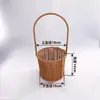 Cesta portátil de Rattan Cesta trançada de Rattan ferro vintage arranjo de flores pastoril cesta portátil de flores cesta trançada