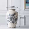 Suministro de fábrica personalizado nuevo jarrón de cerámica china simple con grietas de hielo flor decoración del hogar jarrón adornos de flores