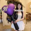 Decoración de Escena para Atmósfera de Confesión Romántica Bouquet de Globos de Papel de Aluminio con Lazo Grande en Forma de Corazón Nuevo Estilo Transfronterizo