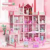 Juguetes de Juego de Imitación Transfronterizos para Niños Castillo de Princesa para Niña Casa de Muñecas Set de Villa para Niña Casa Educativa de Ensamblaje