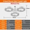 Lâmpada de ventilador de teto LED em forma de anel de estrela de cristal e27 silenciosa para uso interno