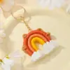 Novo Estilo Joia Pingente Chaveiro Arco-Íris Tricotado, Acessório Pingente Arco-Íris Tecido à Mão Doce e Fashion