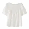 Al por mayor Primavera 2026 Nueva Camisa Casual de Manga Corta con Cuello Redondo Bordada para Mujer Estilo Europeo y Americano 26104