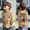 Camiseta Regata de Algodão Puro da Moda Estilo Americano para Meninos e Meninas, Camiseta de Verão com Estampa de Desenho Animado Streetwear Gola Redonda para Crianças Mais Velhas