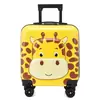 Nueva Maleta Infantil de Dibujos Animados de 18 pulgadas Estuche con Ruedas de Animales Tridimensionales 3D Estuche Lindo para Abordar Caja de Regalo Venta al por Mayor