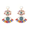 Europeu e Americano transfronteiriço exagerado novo criativo moda design personalidade versátil estilo étnico liga incrustada diamante colorido orelha
