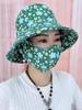 Sombrero con máscara de protección solar integrado para mujer, sombrero de sol para trabajo agrícola en seco, ciclismo, protección contra el viento y los rayos UV, sombrero de sol de verano