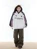 Sudadera con Capucha de Manga Raglán de Color Contrastante para Hombre 2026 Primavera y Otoño Nueva Holgada Estilo Bf Retro Americano Tops de Pareja