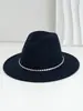 Sombrero de Fieltro Rojo Rosa con Ala Ancha y Decoración de Pedrería, Adecuado para Fiestas, Bodas de Novia, Actuaciones, Fotografía y Uso Escénico para Mujeres