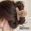 Presilha de Garra Plush para Outono/Inverno para Mulheres Penteado Presilha Tubarão Presilha para Parte de Trás da Cabeça Presilha Não Danifica Sensação de Alto Padrão