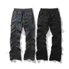 Estilo High Street Americano Ambiente Pantalones Casuales Plisados con Cordón Nylon Nicho de Alta Cintura Pierna Recta Estilo Delgado