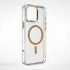 Material Bayer Antiamarelamento Adequado para Apple 17 Pro Capa de Telefone Magnética Transparente iPhone 15 Protetor de Lente de Metal