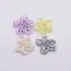 Nuevos Accesorios de Flor de Cinco Pétalos con Lazo Brillante Accesorios para Ropa Materiales Semi-Terminados Hechos a Mano Joyería DIY Accesorios para Zapatos y Calcetines