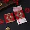 Set de Regalo para Boda Sello de Boda Compromiso Regalo de Oro Sello de Dinero de Boda Sobre Rojo Set de Regalo de Compromiso con la Palabra "Felicidad" Sello de Dinero de Diez Mil Yuanes