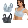 Chaleco de encaje sin aros de acero de talla grande, ropa interior con cierre lateral fino, sujetador ajustable fruncido con leche, venta directa de fábrica transfronteriza