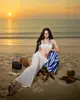 2026 Nuevo Estilo Blanco Sin Tirantes Sexy Chica Atrevida Vestido Largo Conjunto Bikini Dividido Estilo Resort de Playa Vestido de Noche