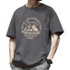 Camiseta de algodón de manga corta para hombre, estilo Hong Kong, color negro, de media manga, con cuello redondo, holgada, para combinar con todo y cinco prendas.