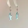 [Invasão de Verão] Novo Design de Moda Versátil Bola Ondulada Peixe Azul Clipe de Orelha Estiloso Clipe de Orelha Versátil
